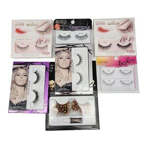 Lot Of 7 Faux Eyelash Strips False Eyelashes Extensions Glamour Assorted READ